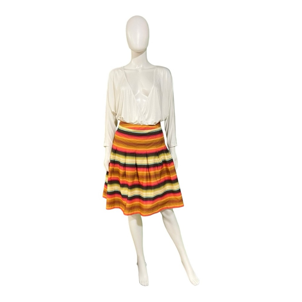 Talbots Petites Multicolored Box Pleated Skirt, Size 2